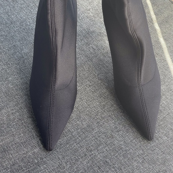 NEW Stuart Weitzman ULTRASTUART LEGGING 100 Boot Satin Stretch Black Size 6 - Picture 9 of 14